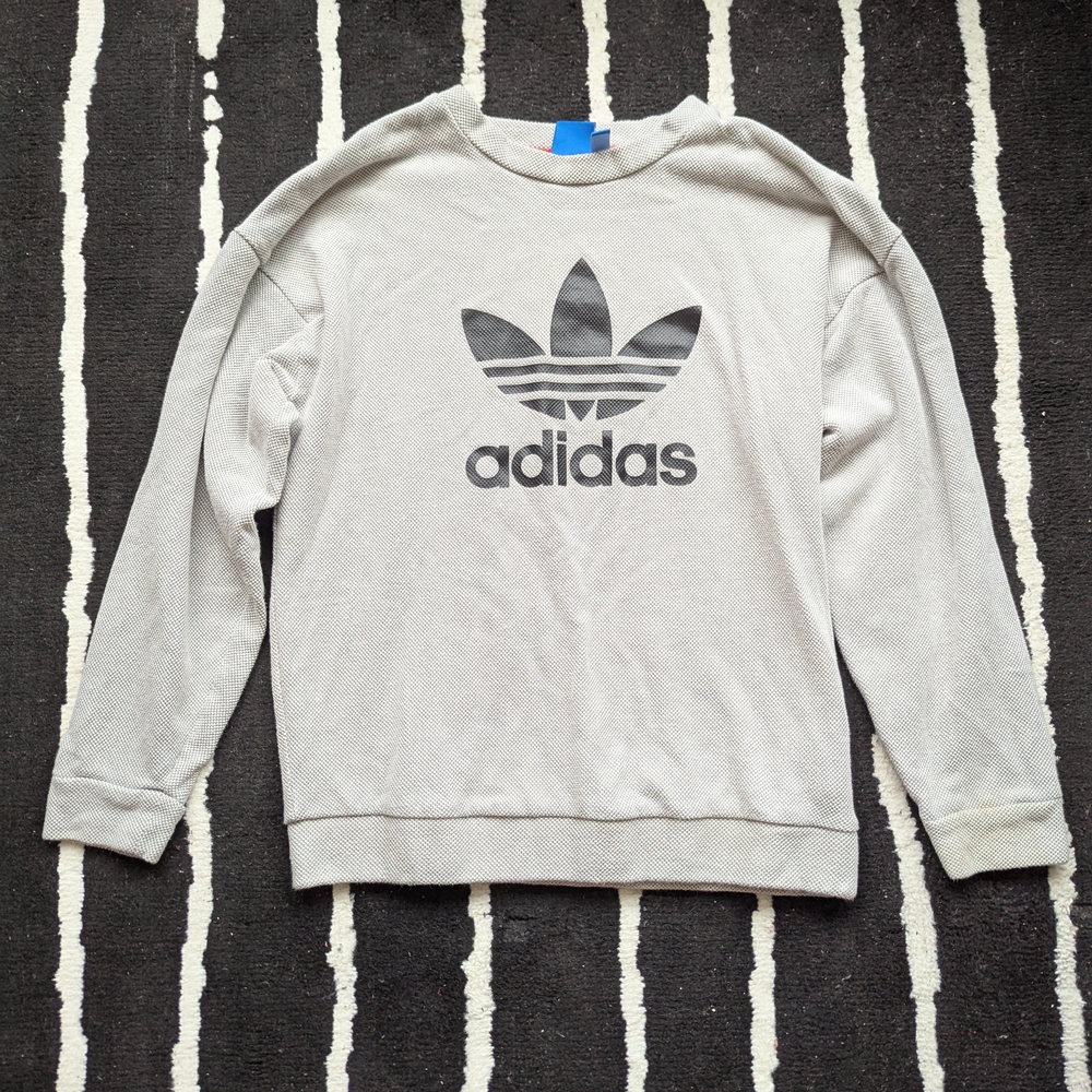 adidas Light Gray Crewneck Sweater